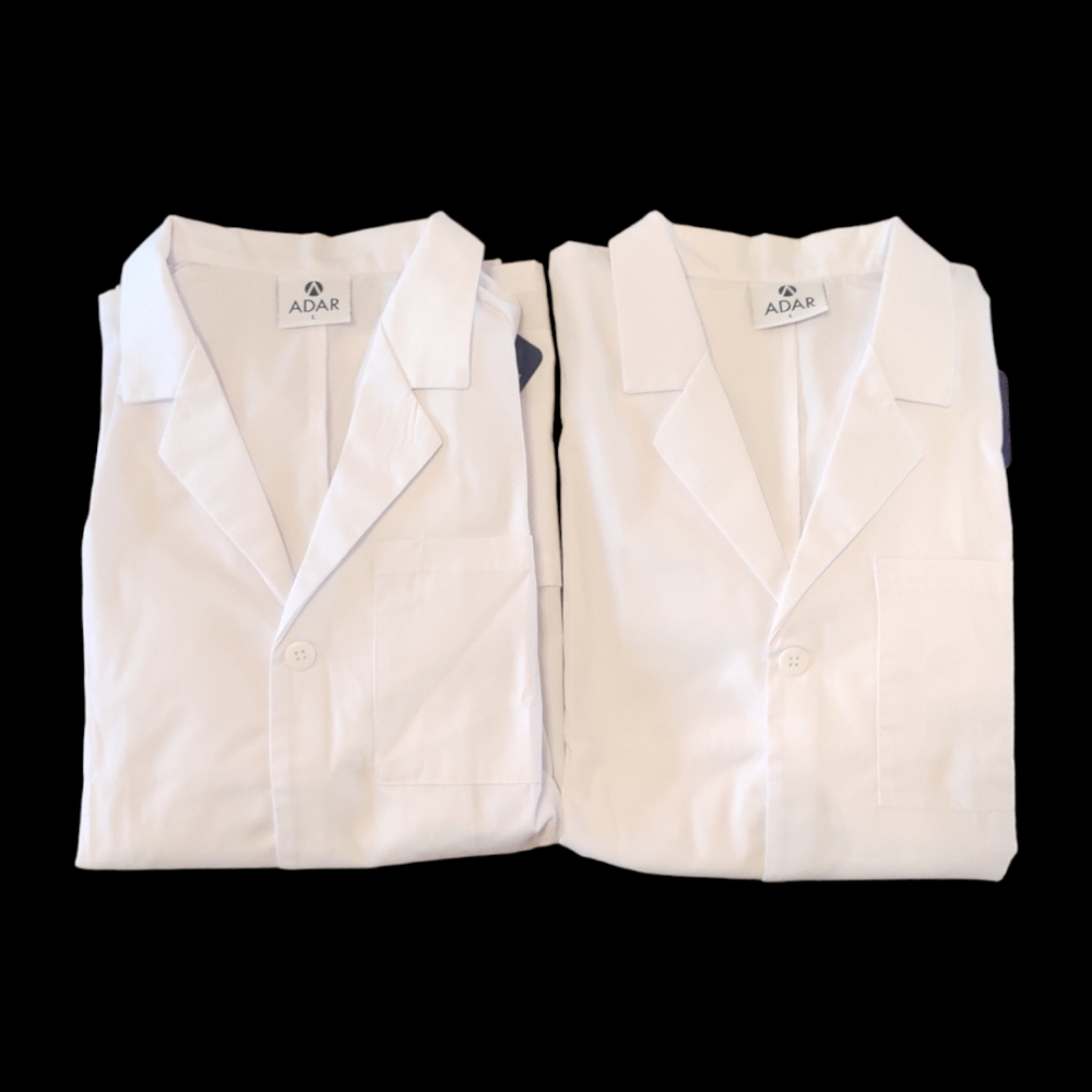 Adar Unisex Doctor Workwear Uniform Classic Consultation Coat Pockets Lot Of 2